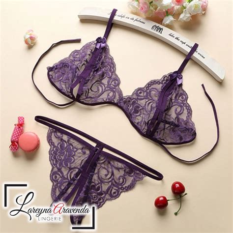 Jual Lareyna Aravenda Set Bra Sexy Lingerie G String Bahan Lace LG001 Shopee Indonesia