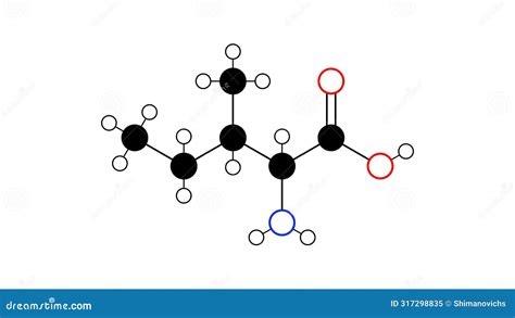 Isoleucine Molecule Structural Chemical Formula Ball And Stick Model