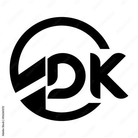 DK Letter Logo Design On Black Background Initial Monogram Letter Dk