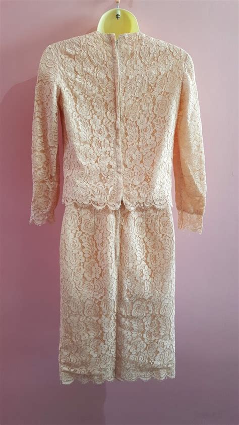 Beautiful S S Nude Peach Pink Lace Piece Sk Gem