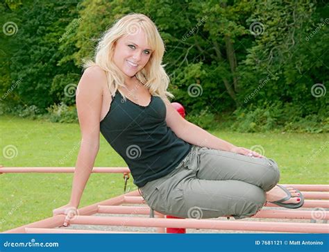 Blonde At The Park Stock Image Image 7681121