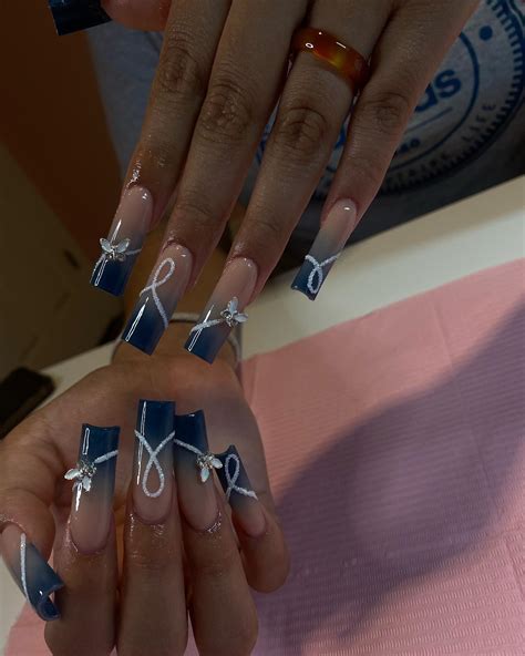 Nude And Blue Ombre With D Butterflies TheFab S