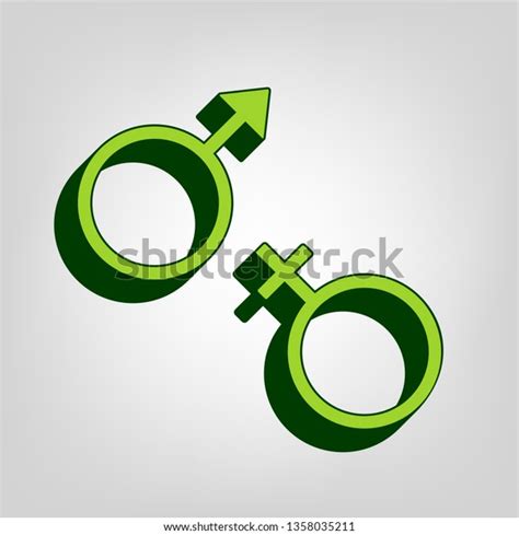 Sex Symbol Sign Vector Yellow Green Stock Vector Royalty Free