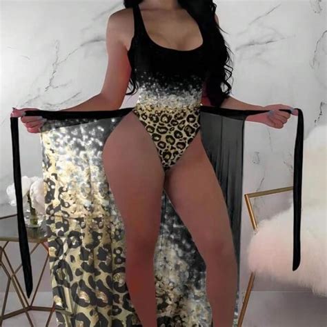 New Bikini Hot Spring Swimsuit Womens One Piece With Mesh Cover Contrasting Printing Bikini