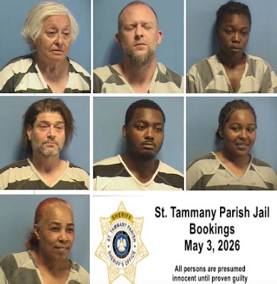 Mt. Hermon Web TV: St. Tammany Parish Jail Bookings for May 3, 2026