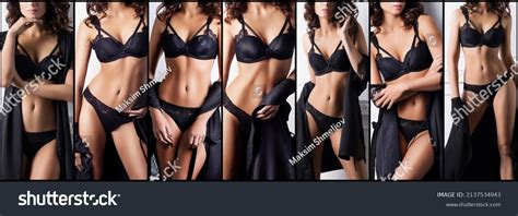 Set Photos Beautiful Sexy Women Lingerie Stock Photo 2137534943 Shutterstock