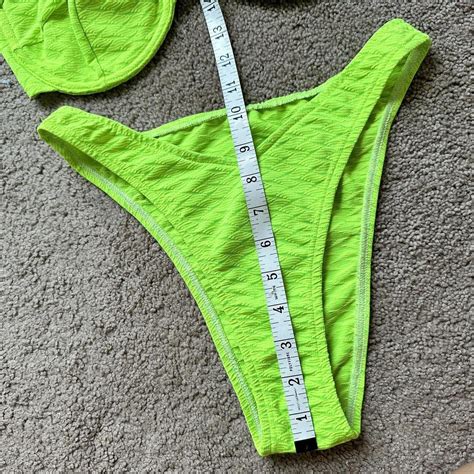 S Lime Green Bikini Vintage Criss Cross Wired Bra Depop