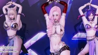mmd tougen Renka 桃源恋歌 Hot Erotic Dance Kda Ahri Kaisa Seraphine k fps League Of Legends
