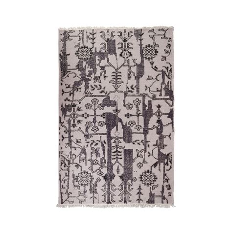 Купить тканый черно-белый ковер из стопроцентной шерсти в интернет ...