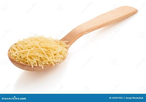 Raw Pasta In Spoon On White Stock Photo Image Of Pastry Penne 43397432