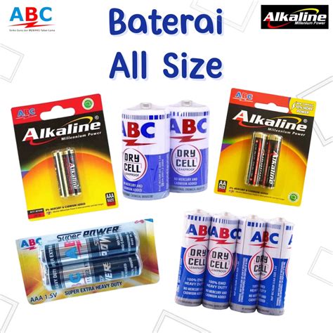 Jual Baterai Abc Aaa Alkaline Batu Baterai Biru Tanggung C R14 Aa