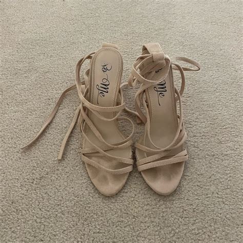 So Me Shoes So Me Nude Lace Up Heels Poshmark