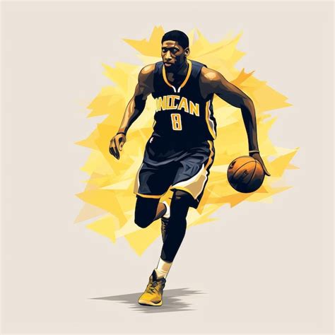 African American Basketball Player In Action Isolated On White