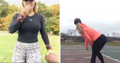 Hot Blonde Babe Melts Men S Hearts With Her INCREDIBLE American Football Skills Daily Star