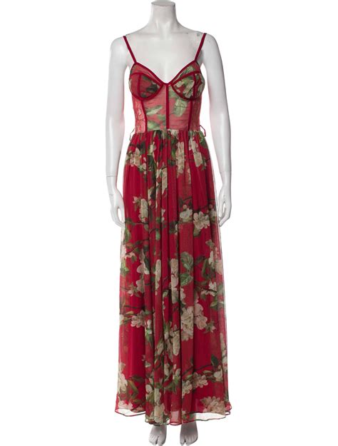 PatBO Floral Print Long Dress Red Dresses Clothing WPATT24314