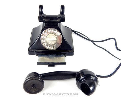 A GPO Style Converted Black Bakelite Telephone With Slide Tray Stamped