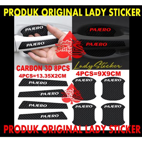 Jual STICKER HANDLE MOBIL PAJERO STICKER KARBON 3D PELINDUNG HANDLE