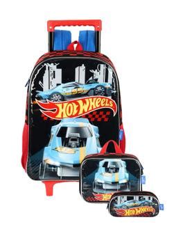 Kit Hot Wheels Mochila Costas Rodas Lancheira Estojo Luxcel