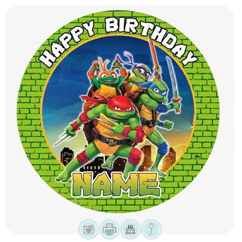 Tmnt Mutant Mayhem Edible Cake Topper Edible Cake Toppers