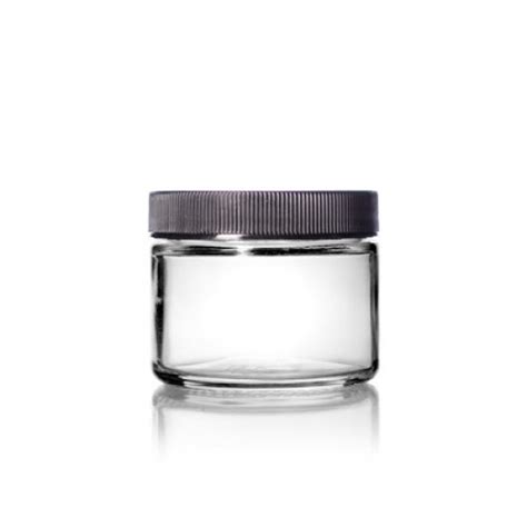 Buy the high quality 1 Oz Clear Glass Jar With Black Ribbed Cap in Brampton, Mississauga ...