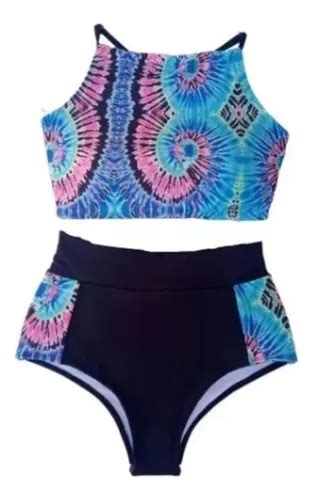Biqu Ni Cortininha Hot Pants Cintura Alta Moda Praia Frete Gr Tis