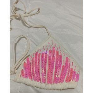 Victoria S Secret Swim Womens Victorias Secret Seashell Print Sequence Bikini Swim Top