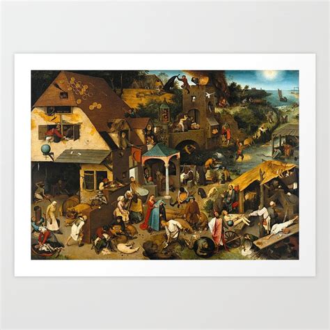 Pieter Bruegel The Elder Netherlandish Proverbs Painting Art Print By