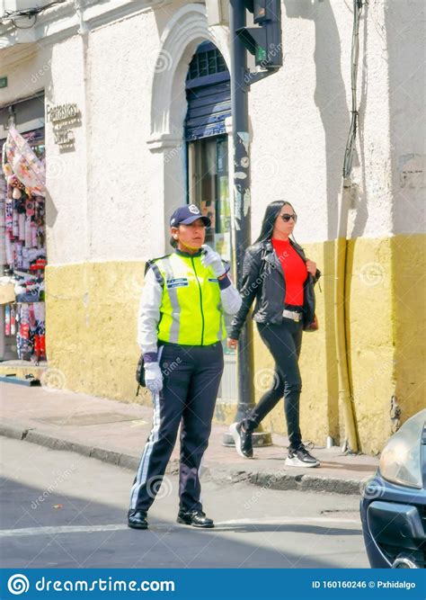 Quito, Ecuador, September 29, 2019: Police Guarding the Historic Centre