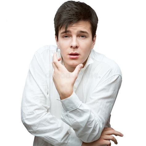 Jeune Homme Doux De Brunette Image Stock Image Du Rester Expression 43722443