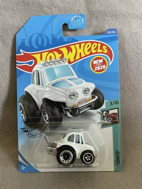 Hot Wheels Vw Volkswagen Beetle Baja Bug Neuf Blanc Rayures Mattel Eur