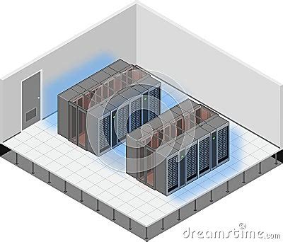 Illustration Of A Hot Aisle Containment In A Data Center Royalty Free Stock Photo