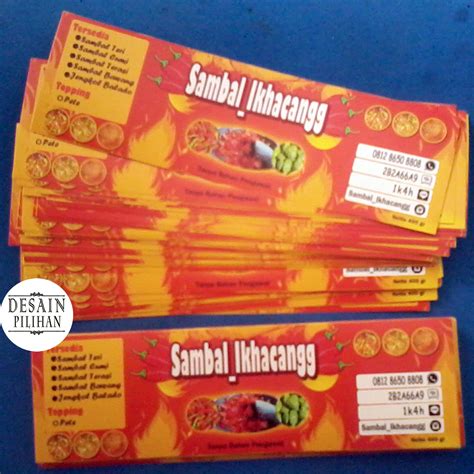 Contoh Stiker Kemasan Jajanan Pedas Rekomendasi Sambel Pecel The Best