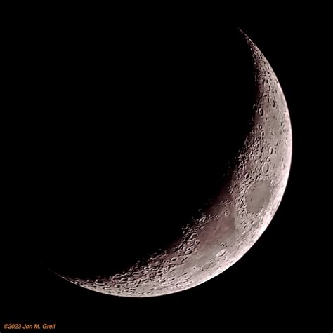Waxing Crescent Moon Over Alpine Sky And Telescope