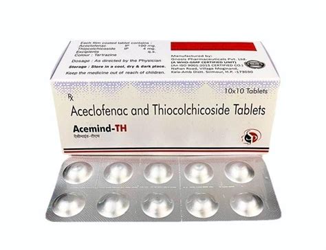 ACECLOFENAC 100MG THIOCOLCHICOSIDE 4MG TABLET At Rs 1700 Box In Barwala