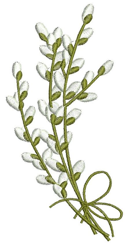 Pussy Willow Bouquet Machine Embroidery Design Etsy