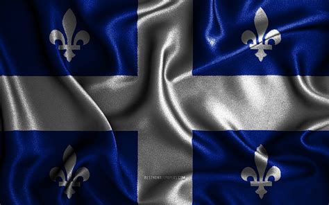 Quebec flag, silk wavy flags, canadian provinces, Day of Quebec, fabric ...