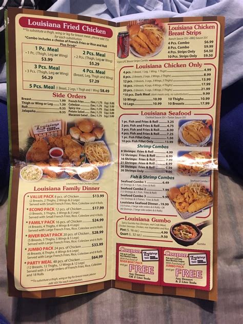 Louisiana Fried Chicken Menu Paul Smith