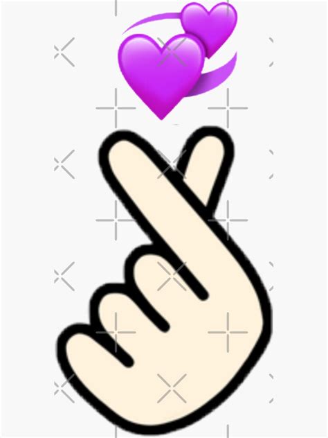 Simple Purple Bts Finger Love Heart Symbol Hand Sign Kpop Sticker By