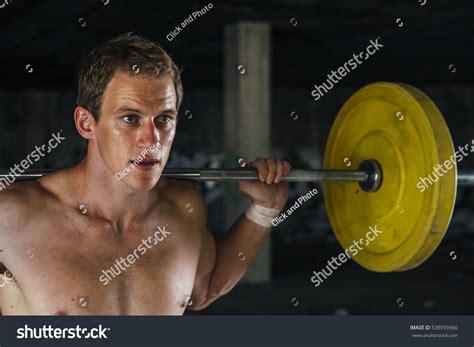 Front View Man Naked Torso Lifting Stock Photo Shutterstock