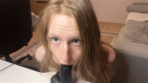 Blowjob On Big Black Dildo And Balls Sucking HotRedWildcat Clips4sale