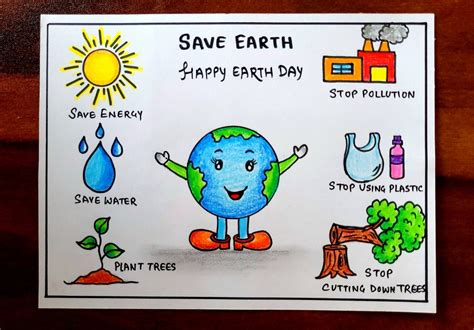Earth Day Drawing Earth Day Poster World Earth Day Poster Drawing