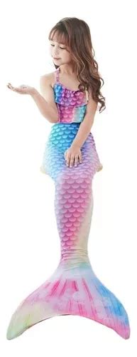 Cola Sirena Traje De Ba O Ni A La Sirenita Ariel Bikini Set Cuotas Sin Inter S