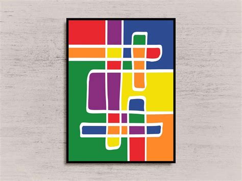 Abstract Lgbtq Pride Flag Poster Discreet Gay Art Subtle Diversity Rainbow Wall Sold By Davikay