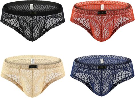Winday Men Briefs Lace Silk Low Rise Bikini Briefs And Breathable Underwear B At Amazon Mens