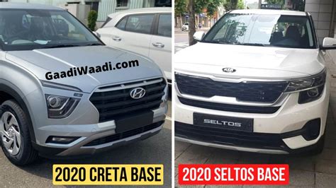 2020 Hyundai Creta E Vs Kia Seltos Hte Base Trim Features Comparison