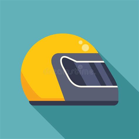 Yellow Racing Helmet Providing Safety And Protection Stock Illustration