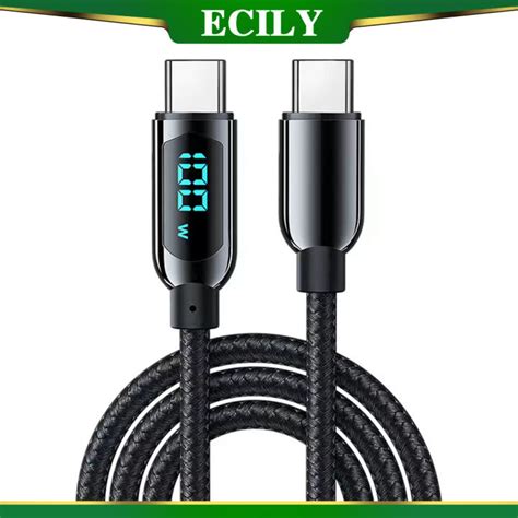 ECILY PD 100W USB C เปน Type C ชารจไฟรวดเรว65W USB C เปน IOS สาย