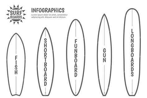 Free Vector Surfing Boards Types