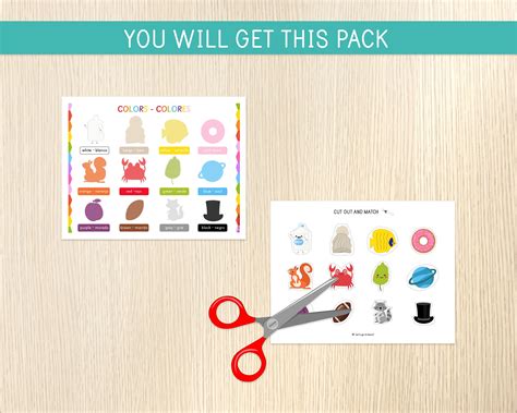 Colors Matching Game English-spanish Worksheet Bilingual - Etsy