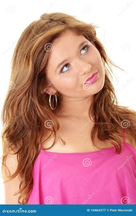 Rose Chaud De Belle Fille De Brunette Image Stock Image Of Cheveu Robe